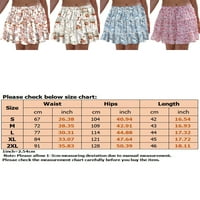 Prednjeg swwalk dame casual a-line mini suknja asimetrija elastične suknje za struku Žene cvjetne tiskane