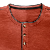 Košulje za muškarce Regularne fit solidne boje dugih rukava s dugim rukavima Okrugla vrat majica casual