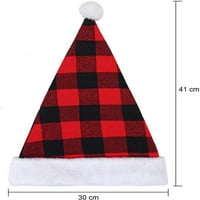 Odrasli Santa šeširi - crveni i crni plišani santa šeširi za božićnu žurku
