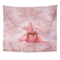Prekrasan beba ružičasti slon plišani igračka čipka Sweet Pastel Wall Art Viseći tapiserija Kućni dekor