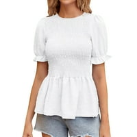 Koaiezne bluze za žene plus veličine Žene kratkih rukava majice Moda O vrat Overlizirani labavi vrhovi