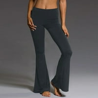Ženska casual visoki struk široki noga palazza zvona dno joge hlače hlače hlače pantalone