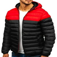 Glookwis Men kaput boja blok na dugih rukava jakna s dugim rukavima zimski topli poslovni kaput s kapuljačom