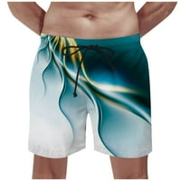 Ljetni teški momak Ljeto Muške kratke hlače 3D digitalno slovo ispisane ravno hlače za noge Hlače plaže Cyan S