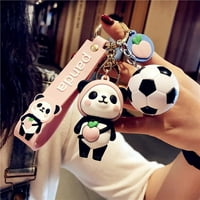 Eyicmarn ključni lanac, crtani panda voćni fudbalski privjesci za nogometne privjeske sa visećim prstenom,