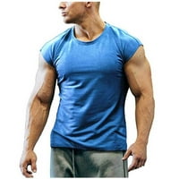 Azrijski muški blusi za čišćenje majice, muške košulje s kauzalnim gumbima, muški čvrsti rezervoar The Casual Sports Okrugli vratni majica TOP košulja Bluze u prodaji