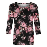Yyeselk ljetne bluze za žene Trendi okrugli rukav na rukama tunike modni slatki cvjetni print labavi