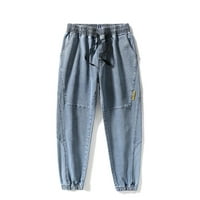 Daqian znojne hlače za muškarče čišćenje muška moda klasična pukne opuštena fit radna nosi borba sigurnosna teretna pantalona muške hlače svjetlosno plavo l