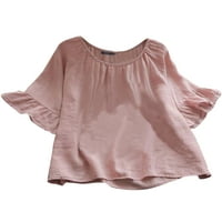 Abtel Dame Tee Majica od pune boje Loše majica Žene Planina Plaža Tunika Bluza Pink 3xl