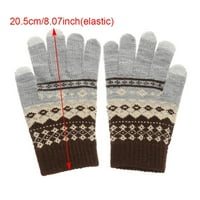 Modni vanjski topli elastični pleteni dodirni ekran mittens zimske rukavice pune rukavice tamno siva
