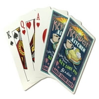 Key Lime Pie, vintage znak, fenjer Press, premium igračke kartice, paluba za karticu s jokerima, Sjedinjene
