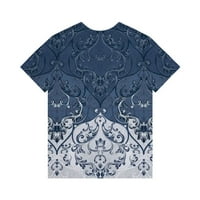 Ležerni vrhovi za žene Fit ženske majice kratkih rukava od tiskanih V-izrez imitacije pamučne vrhove Top Top Plave L