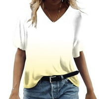 Caveitl ženska čišćenje majica, žene ljetne vrhove V izrez T košulje tiskane vrhove labave casual mashirts