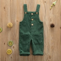 Canrulo Toddler Kids Baby Girl Boy Dungaree Bib hlače za romske pantalone Odjeća odjeću zelena 12 mjeseci