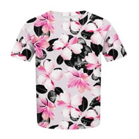 Gotyou Womens Plus veličine vrhova kratkih rukava Majice Lagani cvijetni tiskani tunički bluze