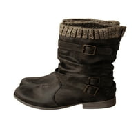 Zodanni ženski ANKLE Chelsea Boots Buckle Fau kožne toplo obložene zimske čizme