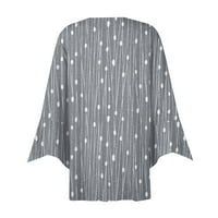 Huachen Womens Ljetna košulja Bluza Outerwear Dužina ruhaka Ležerne prilike za odmor Basic gumba