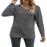 Ženska majica dugih rukava s kapuljačom na dugim rukavima Torbica majica Lagana tunika Dnevna odjeća