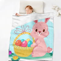 DiCasser Personalizirani usponi s jastukom sa jastukom sretni uskrsni šareni jaja ugodna i meka plišane pokrivače za uskršnje poklone