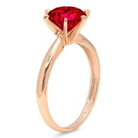 3. CT sjajan okrugli rez CLEAR simulirani dijamant 18k 18K Rose Gold Solitaire Prsten SZ 10.75
