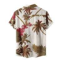 Košulje za muškarce Muškarci Summer Print Ogrlica Ležerne prilike Jednokrevetne majice kratkih rukava