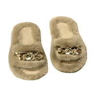 ROTOSW Women Warm cipela na papučama Otvori nožni prst Zimski papuč Udobnost Soft Plish House Cipele