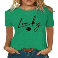 Niuer majica za žene tiskane ljetne vrhove kratki rukav majica casual tee crew vrat tunika bluza s tintom zelena kratka-suvena mapa boja 2xl
