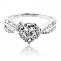Dijamantni angažman prsten u obliku srca 1 3CTTW 10k bijelo zlato 8.5