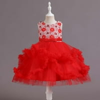 Safuny Girls's Party Rođendanski haljina čipka čipka čipka cvijet Bowknot Lijep praznični udoban pribor