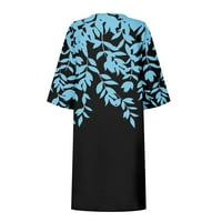 APEPAL Ljetna haljina Ženska ljetna casual vintage cvjetni list Ispis V-izrez polu-rukavice