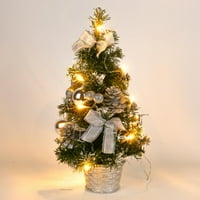 Prelit stolno božićno drvce, mini umjetno božićno drvce za ukrase stola, sezonski unutarnji kućni dekor s ukrasnom bazom