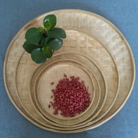 Ručno rađeni okrugli bambus tkanje sita voćnog čaja listova lista Organizator za pohranu
