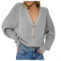 Ženski kardigani plus dugi rukav džemper otvoren prednji kardigan gumb Labavi odjeća Fall Cardigan džemperi