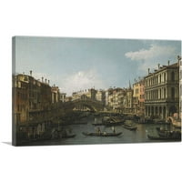 Pogled na Grand Canal Rialto Bridst Most Platno Art Print by Canaletto - Veličina: 60 40