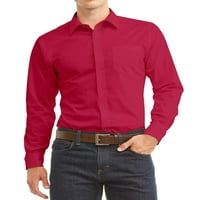 Men's Longian Cully Gumb za dugme Pocket Solid Standardna manžetna košulja