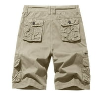 Cuoff kratke hlače Ljetne kratke hlače Muški kombinezon casual capris ravne multi džepne hlače bež