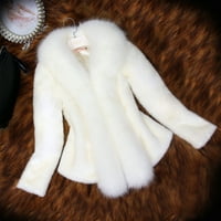 Ženska zimska kaput jakna Fau fo fur kaput pogodna za svaku priliku za vjenčanje i vanjsku večeru crna