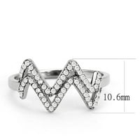 Ženski srebrni prstenovi bez obzira na prsten od nehrđajućeg čelika sa AAA CRT CZ u CLEAR DA339