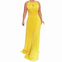 Ženska haljina bez rukava visoka struka Hollow Fit Maxi haljine od punog plaže za voljanje vestidos