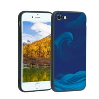 Kompatibilan sa iPhone telefonom, plavom talasom-estetsko-umjetničkom delom - kućište za silikon za