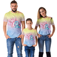 FNYKO Porodica koja odgovara crtani majica Lilo & Stitch Print Relaxped-Fise Ležerne prilike kratkih