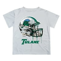 Mladi White Tulane Green Wave Tim logotip kapljice kaciga majice