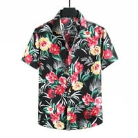 Muškarci Ljetni Havaji vrhovi velike veličine rever od tiskanog poklopca cvjetna casual majica s kratkim