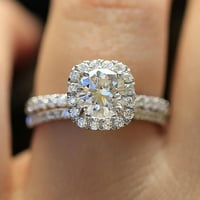 Pgeraug pokloni za žene prsten okrugli dijamantni vjenčani godišnjica poklon dijamantski prsten set veličine Ring prsten g