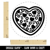 Heart pizza voli samo-inking gumenu mastifus stamper - suhi jastučić - mini