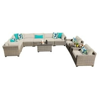 Klasika Monterey Wicker Patio Conversation set sa skupovima obloga za jastuke