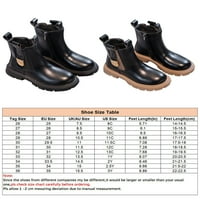 Difumos Unise dječji neklizajući okrugli nožni kožni cipele Comfort bočni patentni zatvarač Chelsea Boot školske vodootporne čizme za gležnjeve Crne 8C