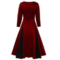 Šal i omoti za večernje haljine, moda plus veličina Halloween lubanja LACE Umetni gumb Dugme Bowknot haljina duge crne haljine kuće za žene sa džepovima