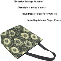 Retro Grunge Sunflowers Ženske torbe za ručke rame Tote tote torba platno za višestruke prehrambene