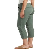 Niveer žene Capri hlače ravno noga olovka za olovke na sredini struka casual pantalone pune boje zelena